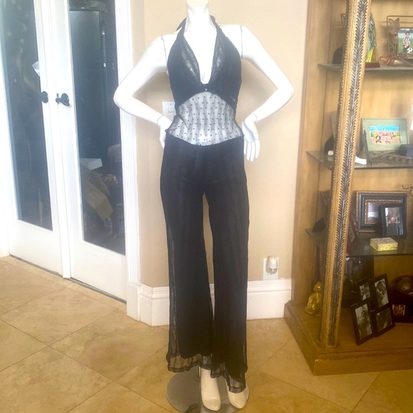 Kitty Pants & Jumpsuits Kitty Sheer Halter Body Contouring Black